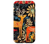 Folk Art Deer In Enchanted Forest Case for iPhone XR