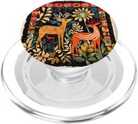 Folk Art Deer In Enchanted Forest PopSockets PopGrip for MagSafe
