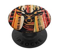 Folk Art Deer Stag Portrait Graphic PopSockets Adhesive PopGrip