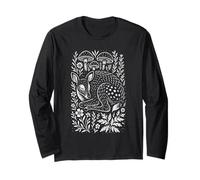 Folk Art Deer Woodland Nature Lover Wild Animal Fans Long Sleeve T-Shirt