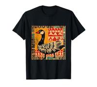 Folk Art Goose With Tribal Pattern T-Shirt