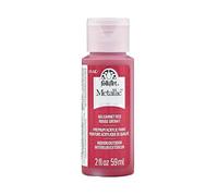 Folk Art Metallic Acrylic Paint in Assorted Colors (2 oz), 6102, 2 Ounce Garnet Red