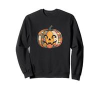 Folk Art Patchwork Pumpkin Boho Halloween Sweatshirt