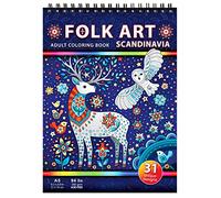 Folk Art. Scandinavia. an Adult Travel Size Coloring Book on Thick Artist Paper with a Spiral Binding on The top
