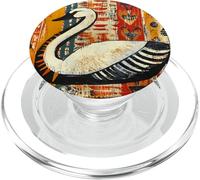 Folk Art Swan Abstract Bird Graphic PopSockets PopGrip for MagSafe