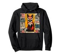 Folk Art Tribal Pattern Fox Pullover Hoodie