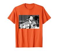 Folk Blues Singer Live By Everard Smith T-Shirt, Men, Orange, Small