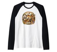 Folk Capybara Shiba-Inu Cat Acoustic Music Nature Band Raglan Baseball Tee