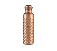 FOLK CRAFT Pure Copper Water Bottle - 32 oz - Indian Handmade Copper Bottle for Drinking Water at Travel, Hiking, Gym, Office, Outdoor - Brick