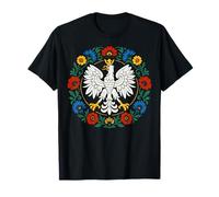 Folk Eagle Slavic Pride Floral Heritage Symbol Art T-Shirt