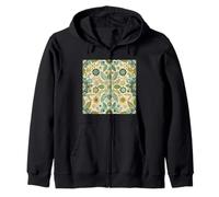 Folk Floral Pattern, Scandinavian Inspired 01 Zip Hoodie