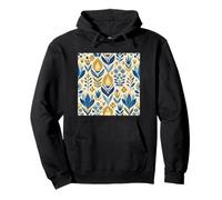 Folk Floral Pattern, Scandinavian Inspired 03 Pullover Hoodie