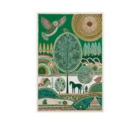 Folk Forest Colorful Nature Scandinavian Illustr Canvas Poster Wall Art Decor Print Picture Paintings for Living Room Bedroom Decoration 16x24inch(40x60cm)