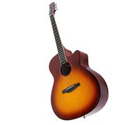 Folk Guitar Beginner Starter Kit, Long Lifespan Fully Equipped Solid Wood Acoustic Guitar Upgraded Mirror for Music Lovers (Sunset Color)