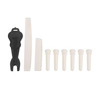 Folk Guitar Bridge Pin Kit, Guitar Bone Bridge Pin Set with Bone Saddle and Nut, Slotted Bone Pins for Enhanced Acoustic Clarity, Includes Pin Remover Tool for Easy Installation an