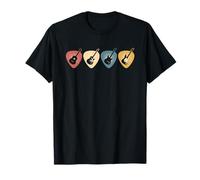 Folk Guitar Pick Quartet - Retro Acoustic & Electric PickArt T-Shirt