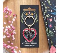 Folk Heart Keyring - Colorful Enamel & Alloy Accessory Gift