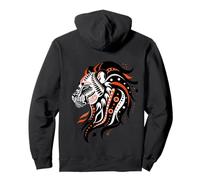 Folk Lion Tribal Motifs Ethnic Patterns Lions Pullover Hoodie
