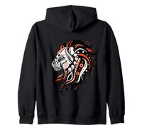 Folk Lion Tribal Motifs Ethnic Patterns Lions Zip Hoodie