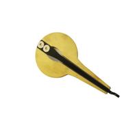 Folk Mouth Traditional Metal Jaw Instrument with Hooked End Control Brass Material Construction Portable Suitable for Throat-Singing Training Folk Music Acoustic Sound Discovery, Gold Round