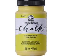 FolkArt Assorted Home Décor Acrylic Chalk Paint For Crafts, Blazing Yellow 8 fl oz Ultra Matte Acrylic Chalk Paint, Art Supplies With An Ultra Matte Finish, 36233