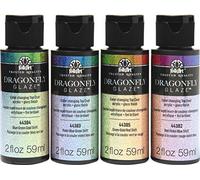 FolkArt, Dragonfly Glaze Acrylic Paint, Non-Toxic Formula, PROMODG, Multiple Colors, 59 ml Bottles, Pack of 4