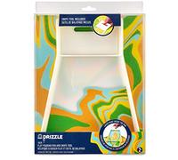 FolkArt Drizzle Flat Pan and Swipe Set, Durable Tools Perfect for DIY Paint Pouring Arts and Crafts Projects, 50828, White