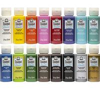 FolkArt, Gloss Finish Acrylic Enamel Paint Set, Craft Set Designed for Beginners and Artists, Non-Toxic Formula, PROMOGLS16, Perfect for Glass and Ceramic Painting, 59 ml Bottles, 16 Count Set