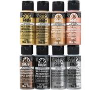 FolkArt, Metallic Acrylic Craft Paint Set, Non-Toxic Formula, PROMOFAMET, Perfect for Beginners and Artists, 59 ml Bottles, 8 Count