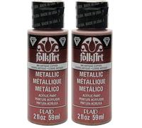 FolkArt Metallic Acrylic Paint in Assorted Colors (2 oz), 6102, 2 Ounce Antique Copper (Pack of 2)