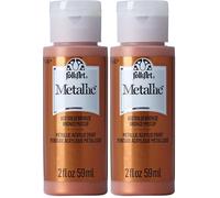 FolkArt Metallic Acrylic Paint in Assorted Colors (2 oz), 6102,2 Ounce Solid Bronze, JA663 (Pack of 2)