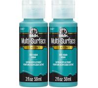 FolkArt Multi-Surface Satin Acrylic Paint, Aqua, Small (Pack of 2)