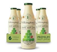 Folkington's Cloudy Apple Fruit Juice, 6 x 1 Litre Glass Bottles, Premium Pressed Apple Juice, Vegan, 6 Count, 6 Litre