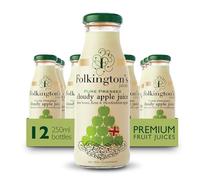 Folkington's Fruit Juice, Cloudy Apple Juice, 12 Glass Bottles, Pure Fruit Juice, Multipack 12 x 250 ml