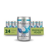 Folkington's Club Soda Water, 24 Cans, Natural Minerals Drink Mixer, 24 x 150 ml