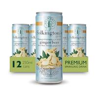 Folkington's Ginger Beer, 12 Cans, Sparkling Soft Drink, 12x250ml | Traditionally hot recipe provides a fiery kick, serving as a versatile mixer for gin and cocktails in commercial bars.