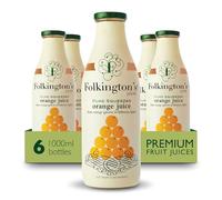 Folkington's Orange Juice, 6 Glass Bottles, Pure Squeezed, Bulk Pack 6 x 1 Litre