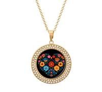 Folklore Floral Flower Diamond Necklace Pendant Necklaces Jewelry