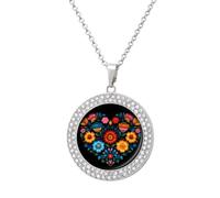 Folklore Floral Flower Diamond Necklace Pendant Necklaces Jewelry