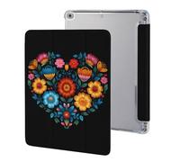 Folklore Floral Flower Protective Case Compatible for IPAD 2017/2018/Air1/Air2 (9.7in) Trifold Stand Tablet Cover with Pen Holder