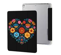 Folklore Floral Flower Protective Case Compatible for IPAD Pro (10.5in) /IPAD Air3(10.5in) Trifold Stand Tablet Cover with Pen Holder