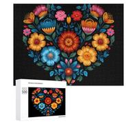 Folklore Floral Flower Wooden Puzzles for Adults Jigsaw Puzzles