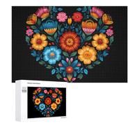 Folklore Floral Flower Wooden Puzzles for Adults Jigsaw Puzzles