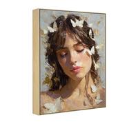 FOLKOR 1.5" Deep Canvas Floater Frame for 24x30 Abstract Paintings,Natural | Easy DIY Assembly,Boho Style,Metal Floating Frame for Artists Designers Countryside Mountain Landscape Coastal Beach Artwork