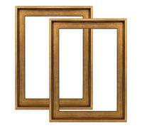 FOLKOR 10x12 Frame for Canvas Painting, 2 Pack Vintage Floating Frame with 0.9” Deep for Oil Paintings Art Prints Artwork, Floater Frame for Landscape Portrait Room Wall Decor (Gold)