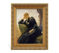 FOLKOR Antique Gold 5x7 Inches Baroque Ornate Art Frame, 2.4” Wide Solid Wood, Embossed Geometric Pattern, Vertical Orientation, Wall Mount, For Oil Paintings, Prints, Pictures, Posters, Adult Use