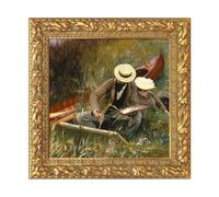 FOLKOR Antique Gold Frame for 8x8” Canvas Painting, 2” Wide Baroque Ornate Open Back Frame for Canvas Prints Pictures Portrait Landscape, No Back & Cover (Gold)