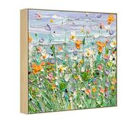 FOLKOR Canvas Floater Frame for 36x36 Art Prints Oil Paintings, 1.5" Deep DIY Metal Floating Frames for Landscape Portrait Bedroom Hallway Entryway Wall Decor, Gift for Birthday Anniversary(Natural)