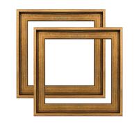 FOLKOR Canvas Floater Frame for 8x8 Prints or Oil Paintings, 2 Pack 0.9" Deep Classical Floating Frame for Stretched Canvas Art, Home Office Gallery Wall Decor, Horizontal or Vertical Display (Gold)