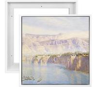 FOLKOR Canvas Floater Frame for 8x8 Prints or Oil Paintings, 2 Pack 0.9 Inch Depth Floating Frame for Stretched Canvas Art, Home Office Gallery Wall Decor, Horizontal or Vertical Display (White)